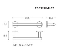 MEDIDAS TOALLERO LAVABO 30cm ARCHITECT S+ COSMIC